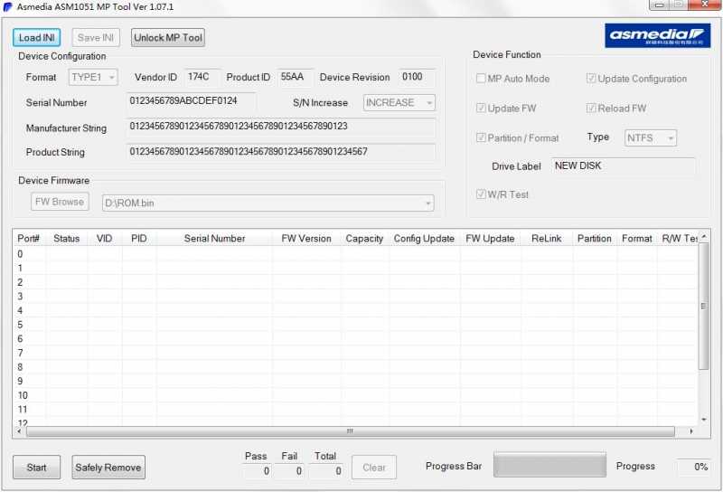 Asmedia ASM1051 MP Tool