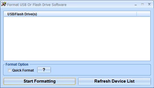 Format USB Or Flash Drive Software