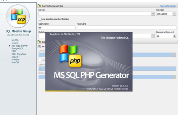 MS SQL PHP Generator Professional