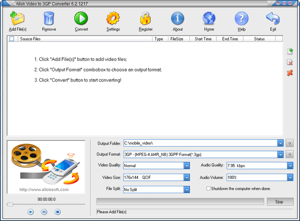 Allok Video to 3GP Converter