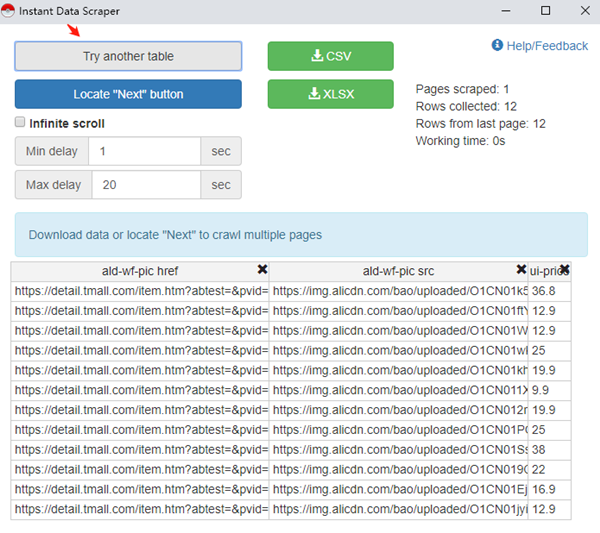 Instant Data Scraper