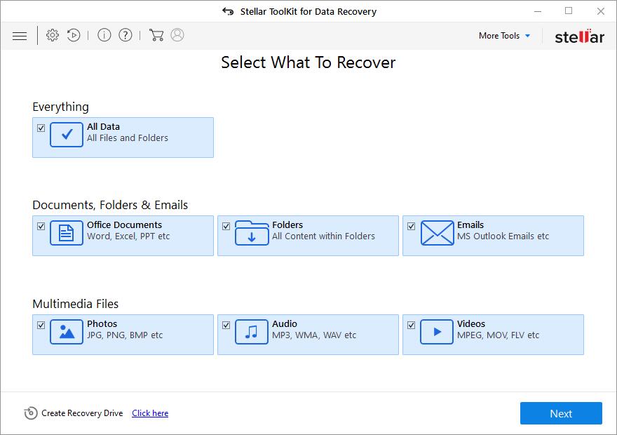 Stellar Toolkit for Data Recovery