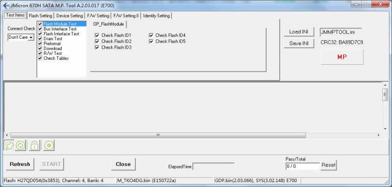 JMicron 670H SATA MP Tool