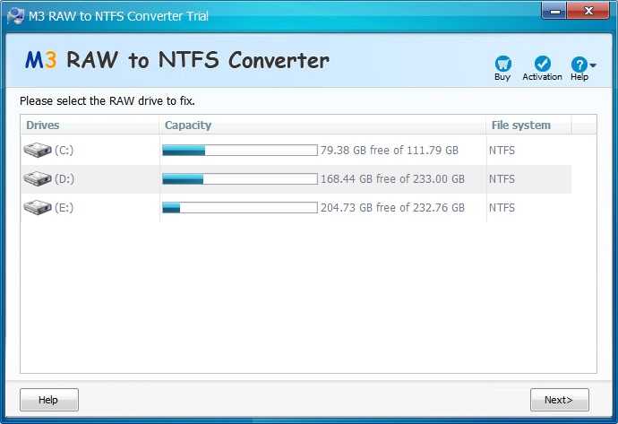 M3 RAW To NTFS Converter