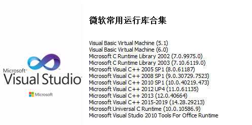 微软常用运行库合集