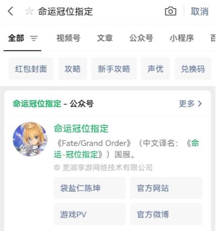 《FGO》微信春节红包封面领取教程