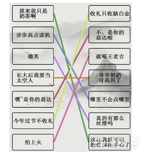 文字的世界四道连线题连接正确的广告语通关攻略