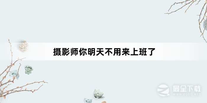 摄影师你明天不用来上班了梗的含义是什么