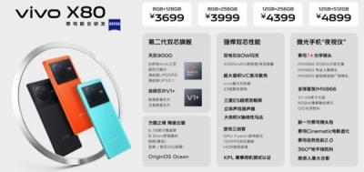 x80 vivo手机多少钱（vivo x80正式发布售价3699元起）