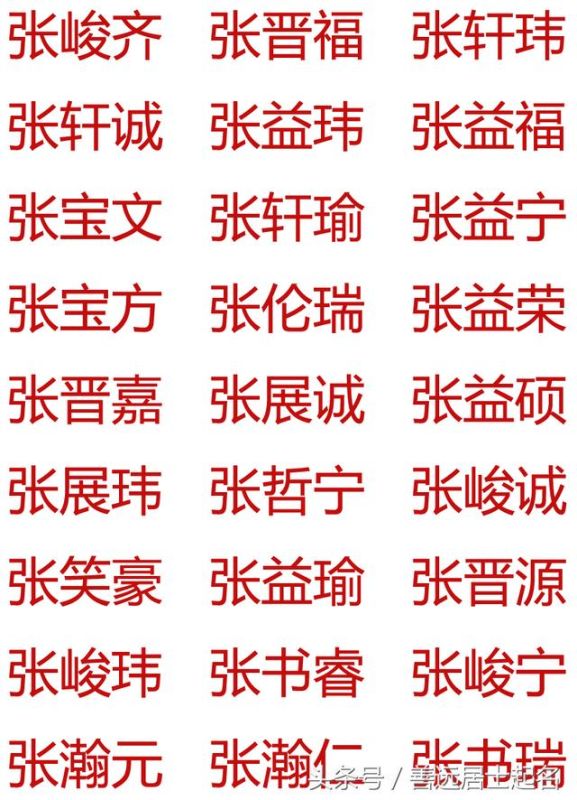 张姓男宝宝起名字大全，张姓大气响亮的名字