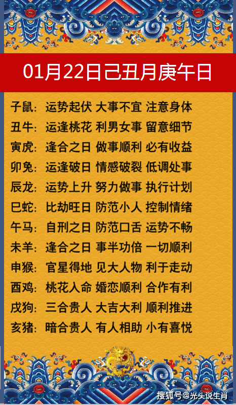 老黄历十二生肖运势，老黄历属相每月出生运势