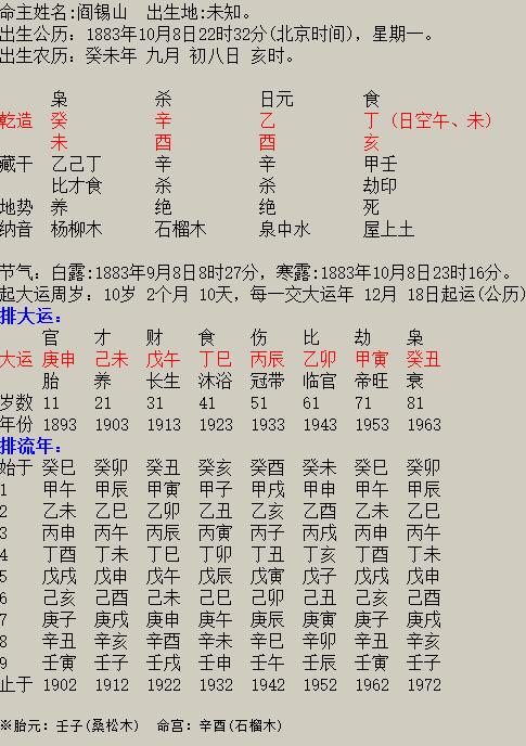 蒋介石命理八字分析，李宗仁的八字