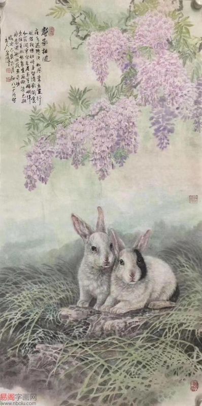属兔的挂什么画在家里合适，属兔挂荷花图