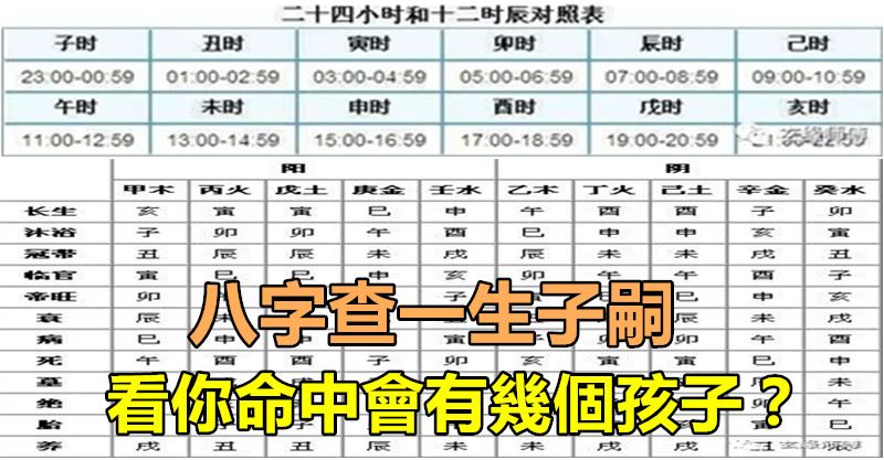 3、命中有几个孩子查询表免费:算命 生辰八字命中注定有几个子女