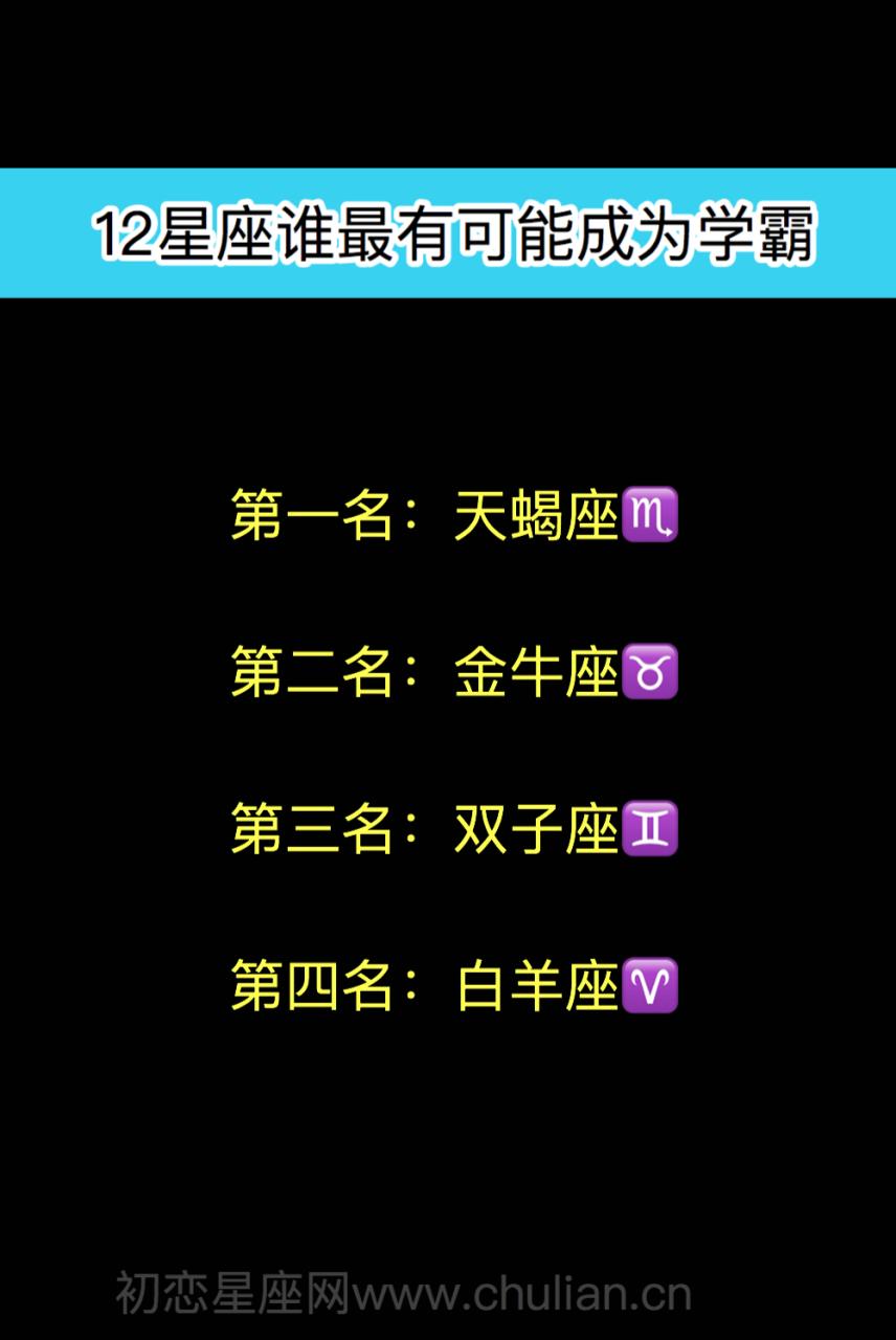 1、天赋绝伦，全是学霸 ，成绩**的星座有哪些？